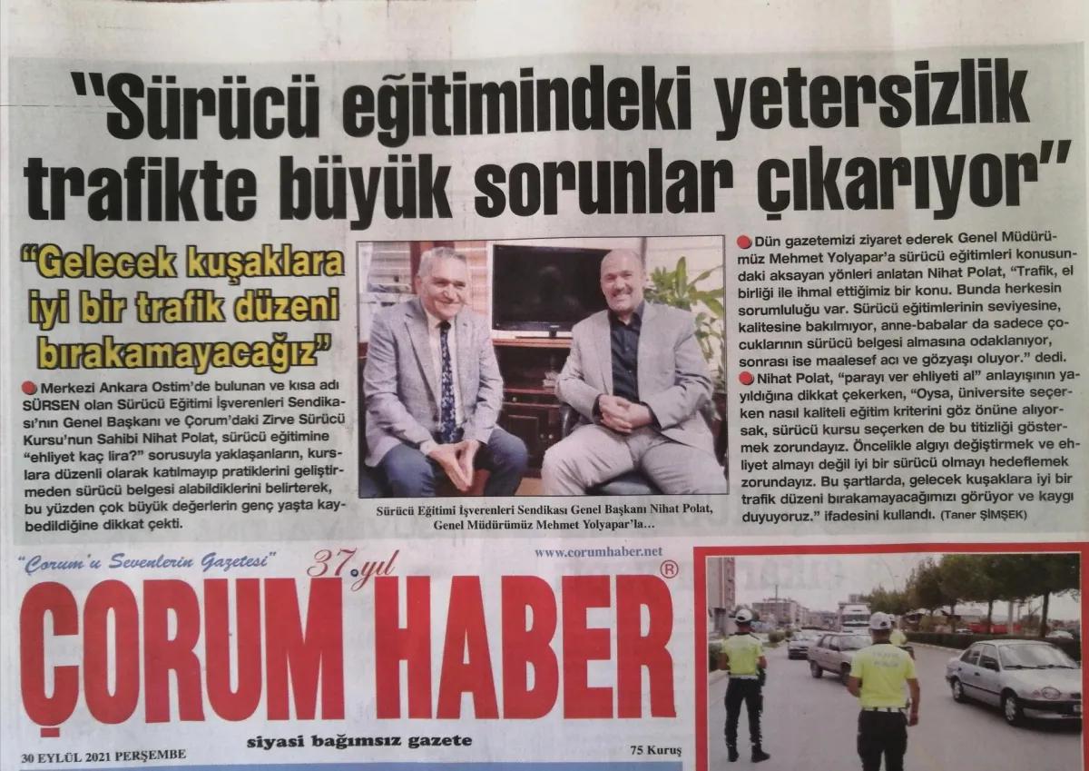 Çorum Haber Genel Müdürü Mehmet Yolyapar'ı gazetede ziyaret ettik